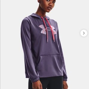 NWT Under Armour Women's Armour Fleece® Floral Silicone Big Logo Hoodie